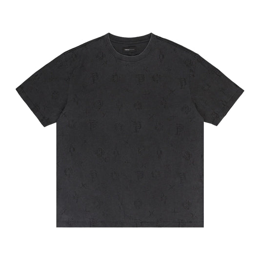 Purple Brand Textured Jersey Short-Sleeve Tee Black