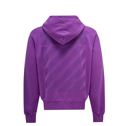 Off-White Diag-Print Pullover Hoodie Purple