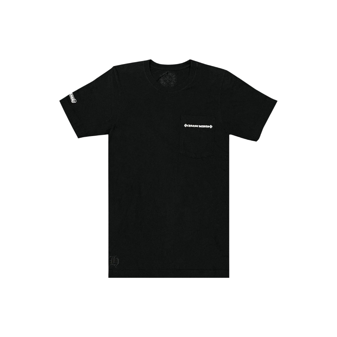Chrome Hearts Cross Tire Tracks Pocket T-Shirt Black/White