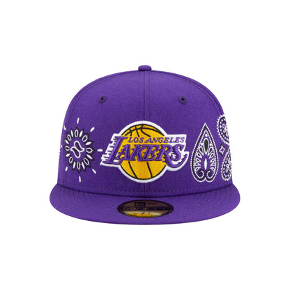 New Era Los Angeles Lakers Paisley 59FIFTY Fitted Hat Purple