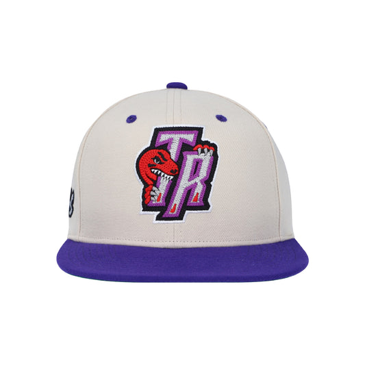 Mitchell & Ness Toronto Raptors Hardwood Classics 2-Tone Chain-Stitch Snapback Hat Cream/Purple
