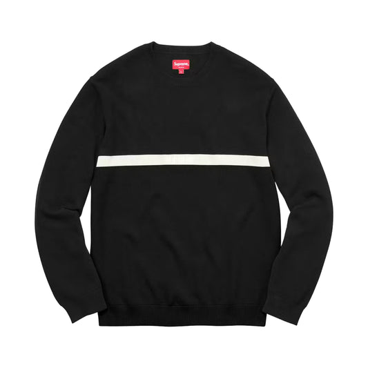 Supreme Split Pique Crewneck Sweater Black