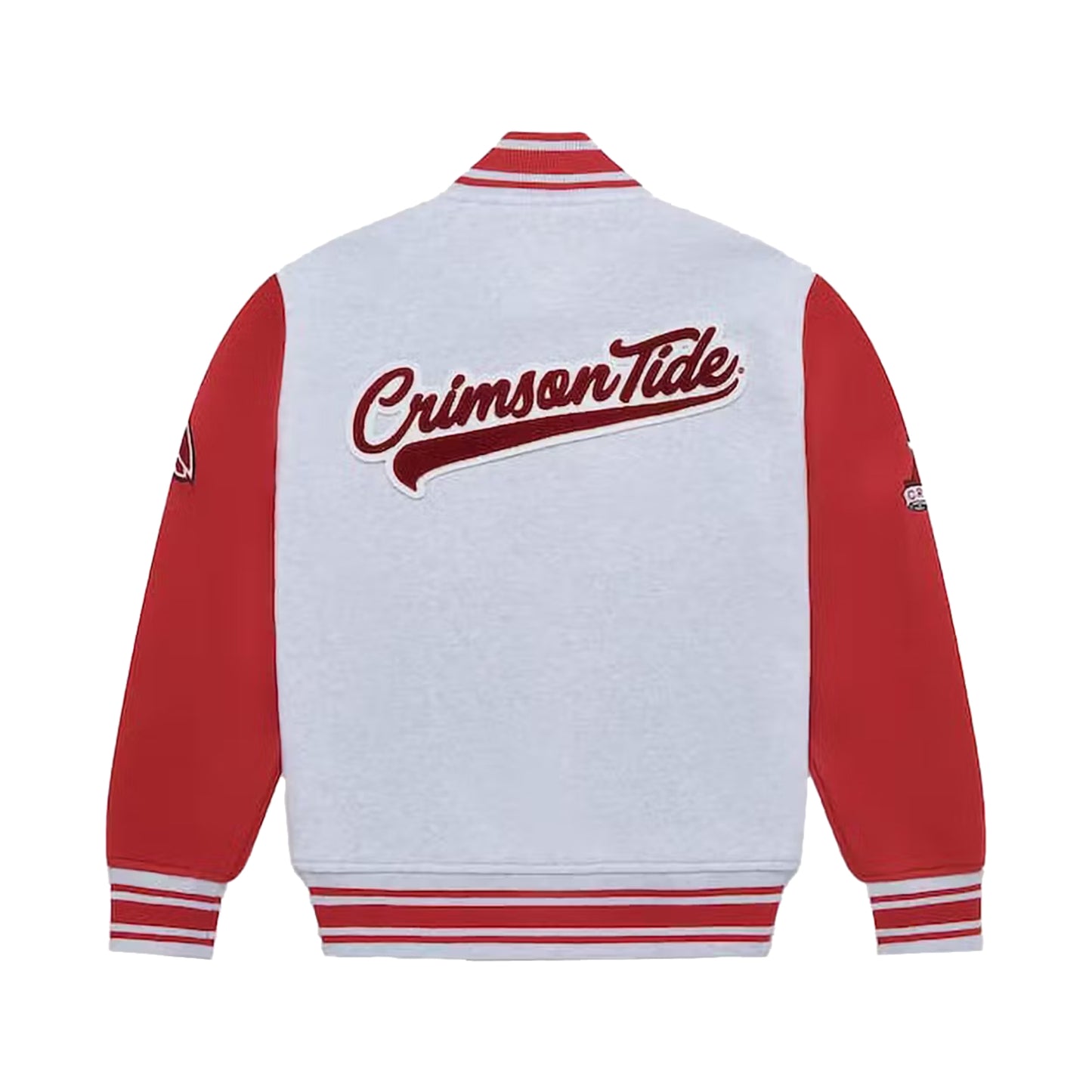 OVO x NCAA Alabama Crimson Tide Fleece Varsity Jacket Heather Grey