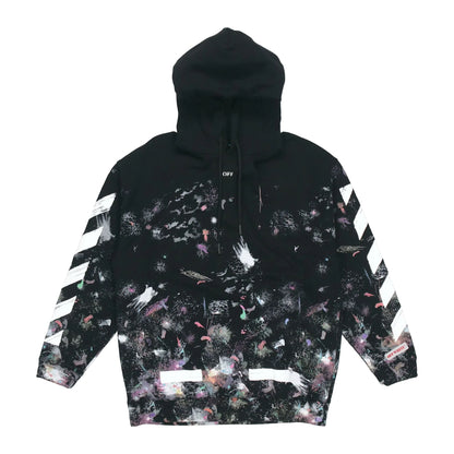 Off-White Exclusive Brushed Diagonal Arrows Galaxy Pullover Hoodie Black