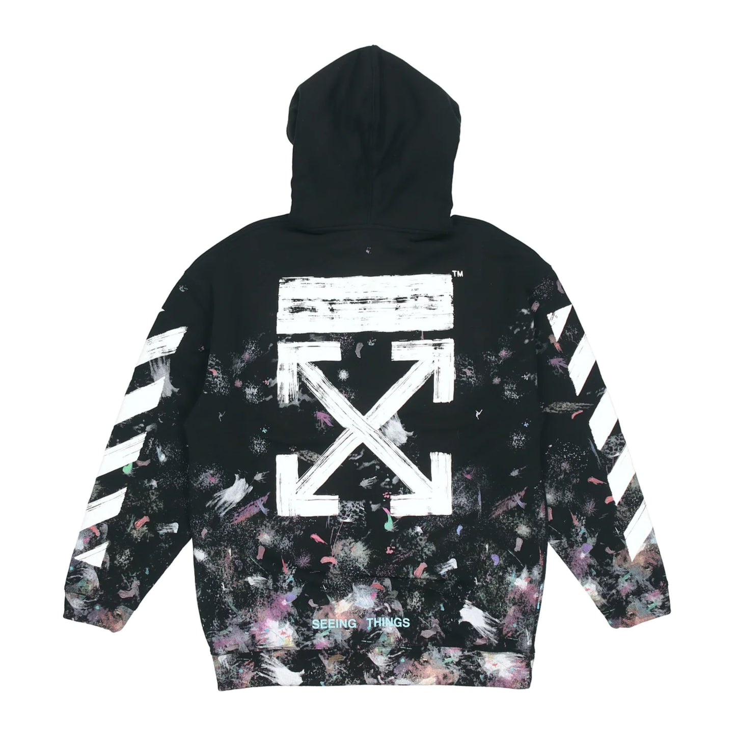 Off-White Exclusive Brushed Diagonal Arrows Galaxy Pullover Hoodie Black