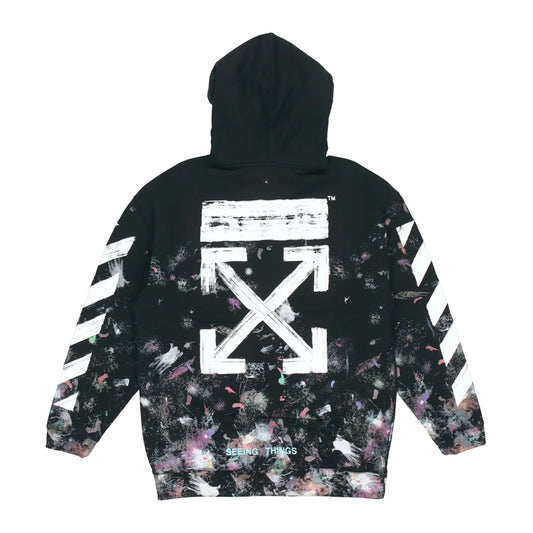 Off-White Exclusive Brushed Diagonal Arrows Galaxy Pullover Hoodie Black