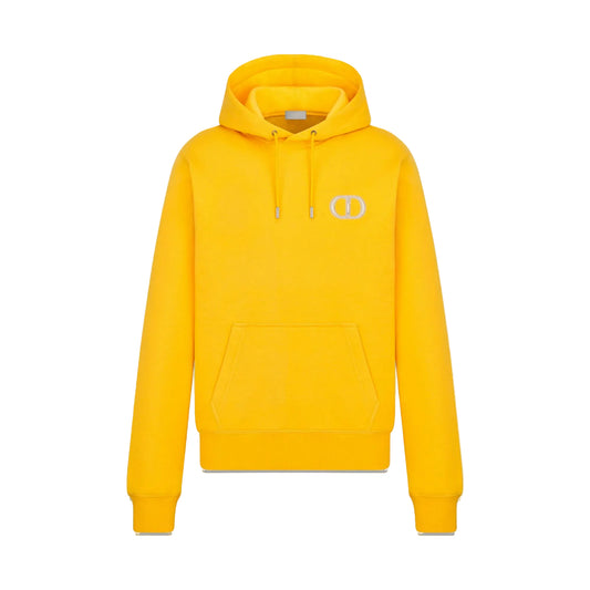Dior CD Icon Hooded Sweatshirt Cotton Fleece Yellow