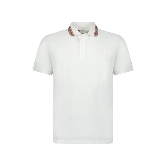 Burberry TB Embroidered Logo Cotton Piqué Polo Shirt White