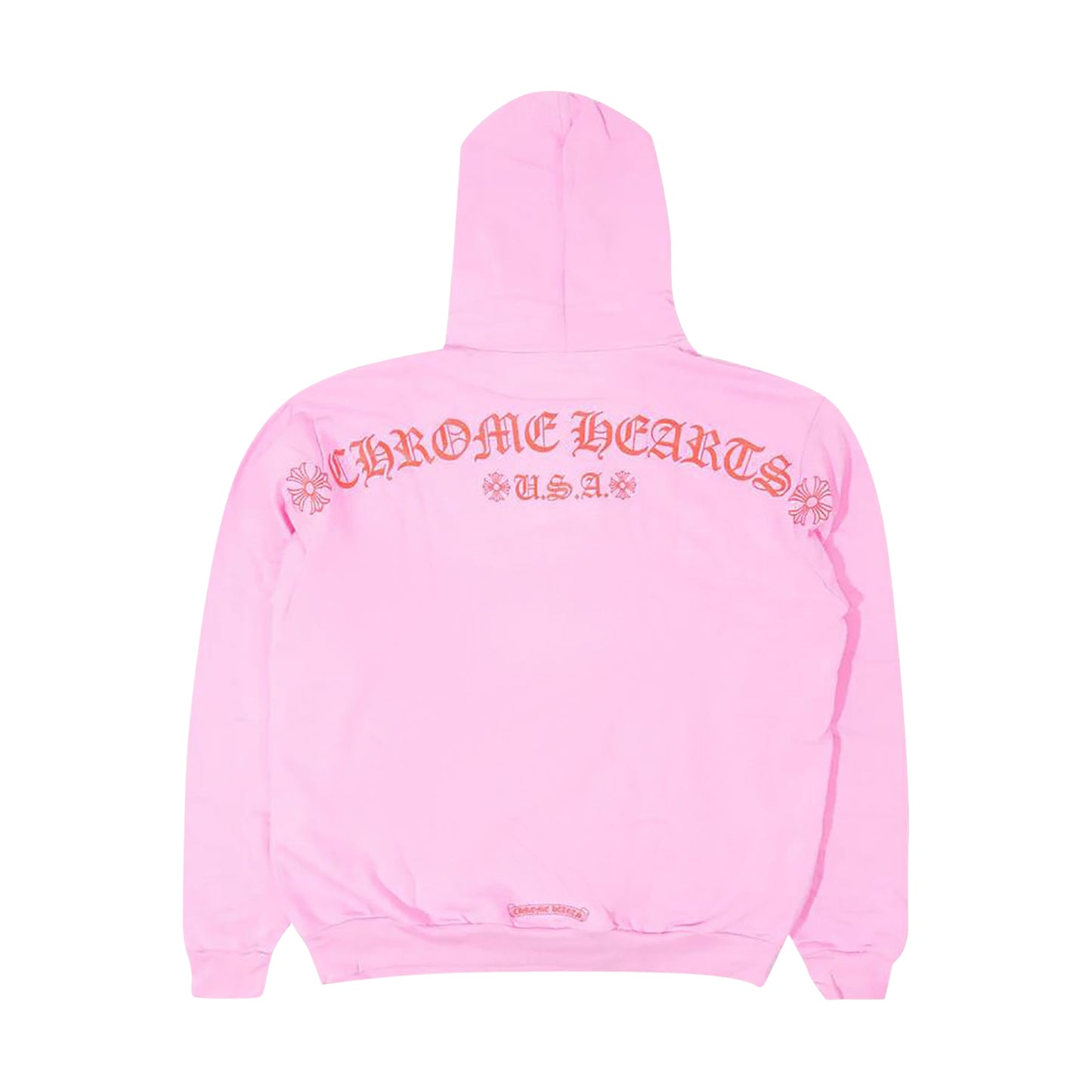 Chrome Hearts USA Script T-Bar Logo Hoodie Pink/Red