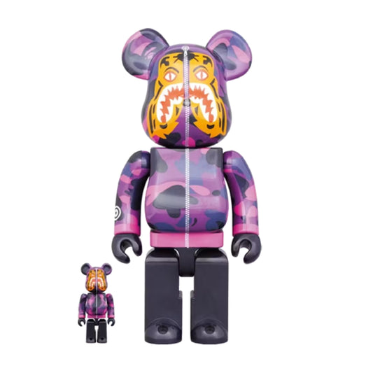 Bearbrick x BAPE Camo Tiger 100% & 400% Set Purple