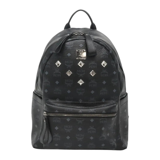 MCM Stark Visetos Studded Backpack Black