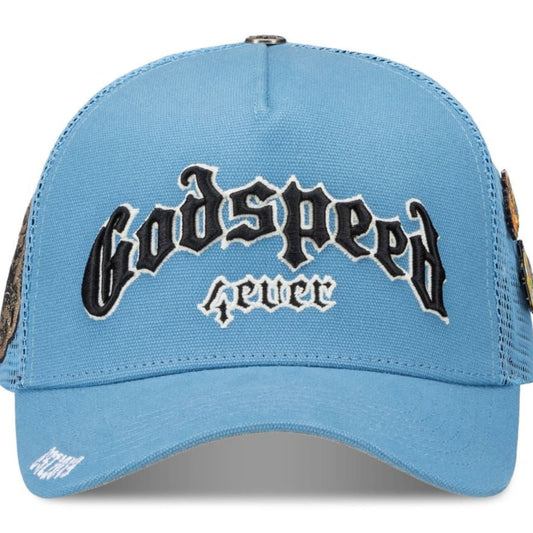 Godspeed Forever Trucker Hat (Baby Blue)