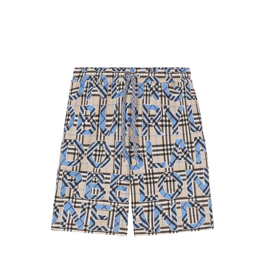 Burberry Vintage Check Drawstring Shorts Archive Beige Blue