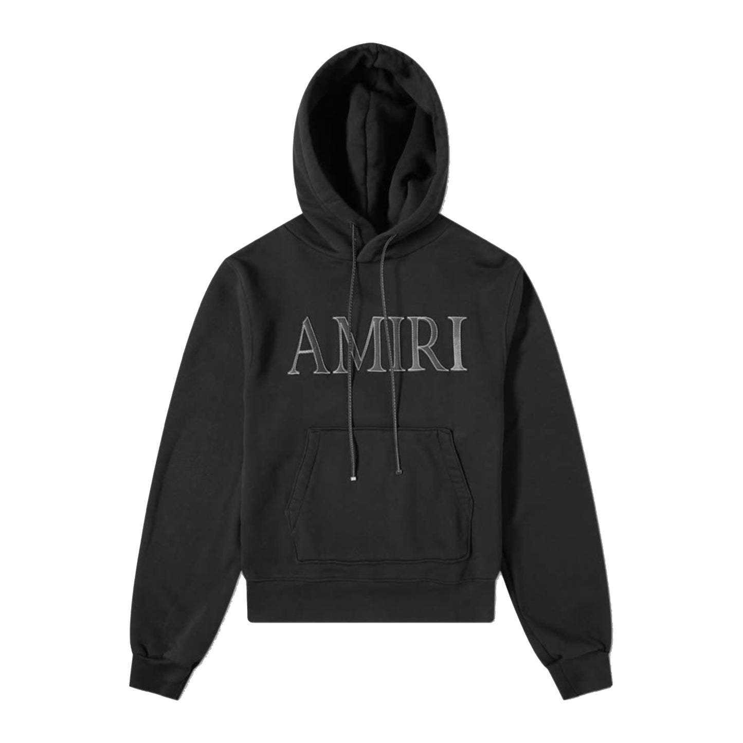 Amiri Leather Stitch Logo Pullover Hoodie Black/Black