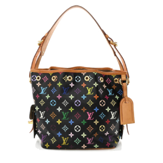 Louis Vuitton Noir Black Monogram Multicolor Petit Noe Shoulder Bag