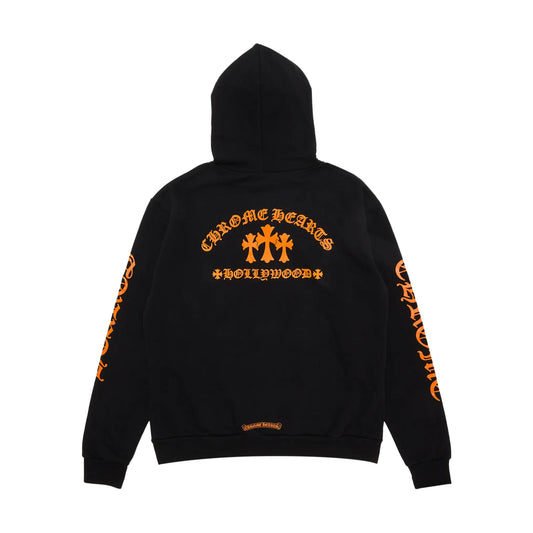 Chrome Hearts Triple Cross Hoodie Black/Orange