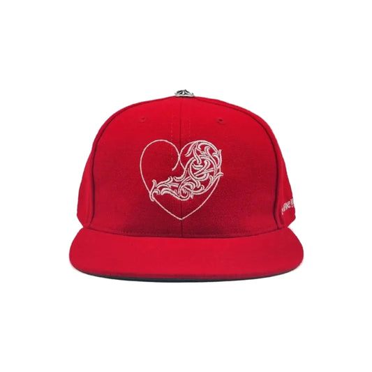 Chrome Hearts Vine Hearts Fitted Hat in Red