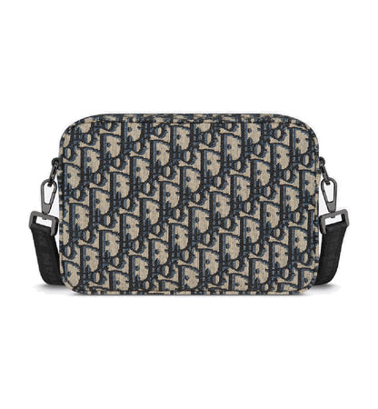 Christian Dior Safari Bag with Strap Beige and Black Dior Oblique Jacquard