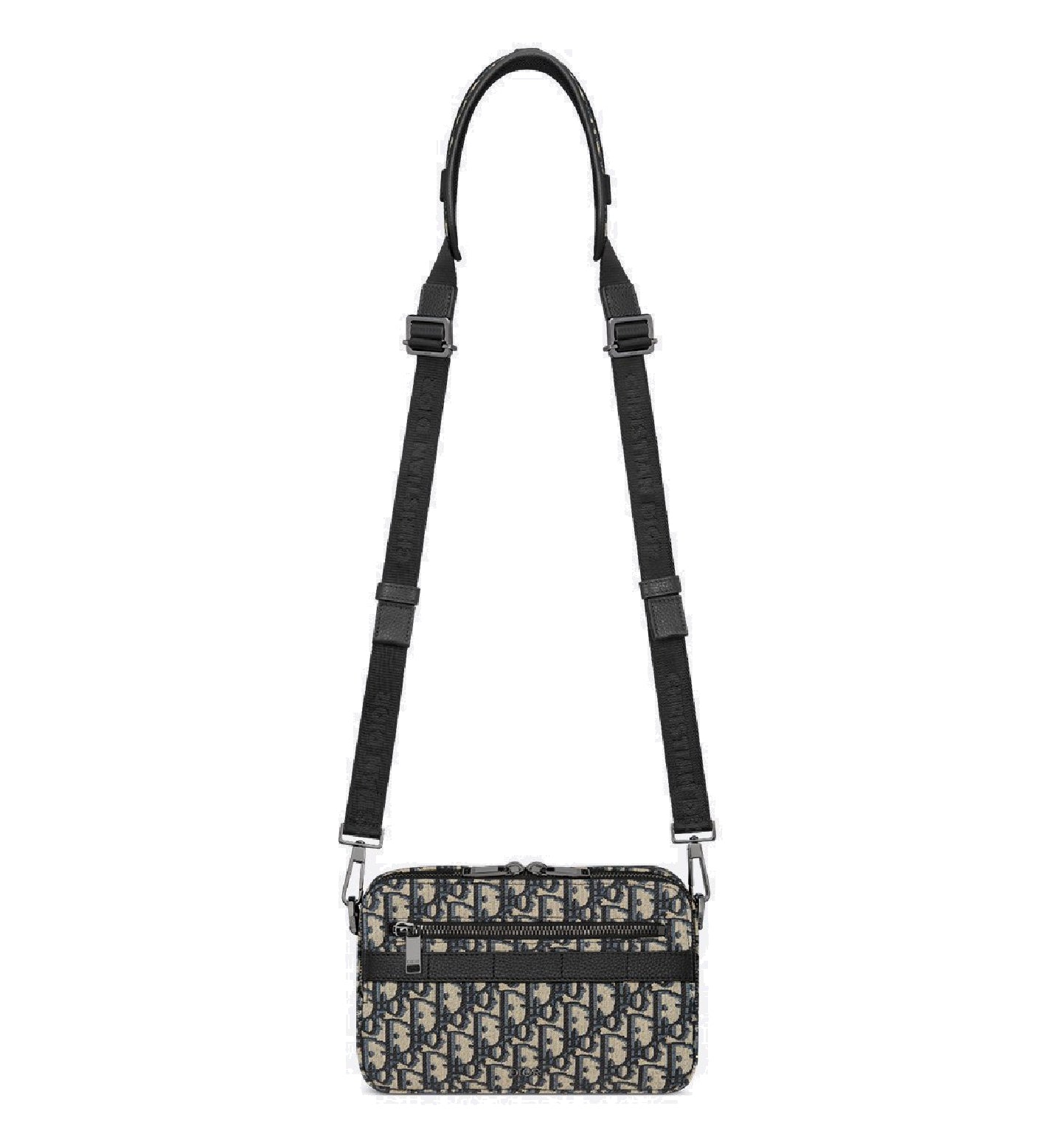 Christian Dior Safari Bag with Strap Beige and Black Dior Oblique Jacquard