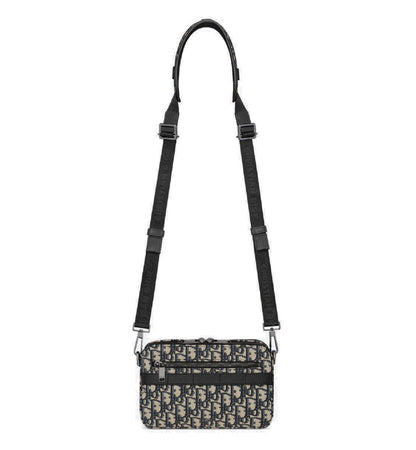 Christian Dior Safari Bag with Strap Beige and Black Dior Oblique Jacquard