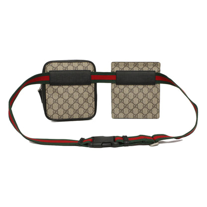 Gucci Belt Bag GG Supreme Web Waist Strap Black/Beige