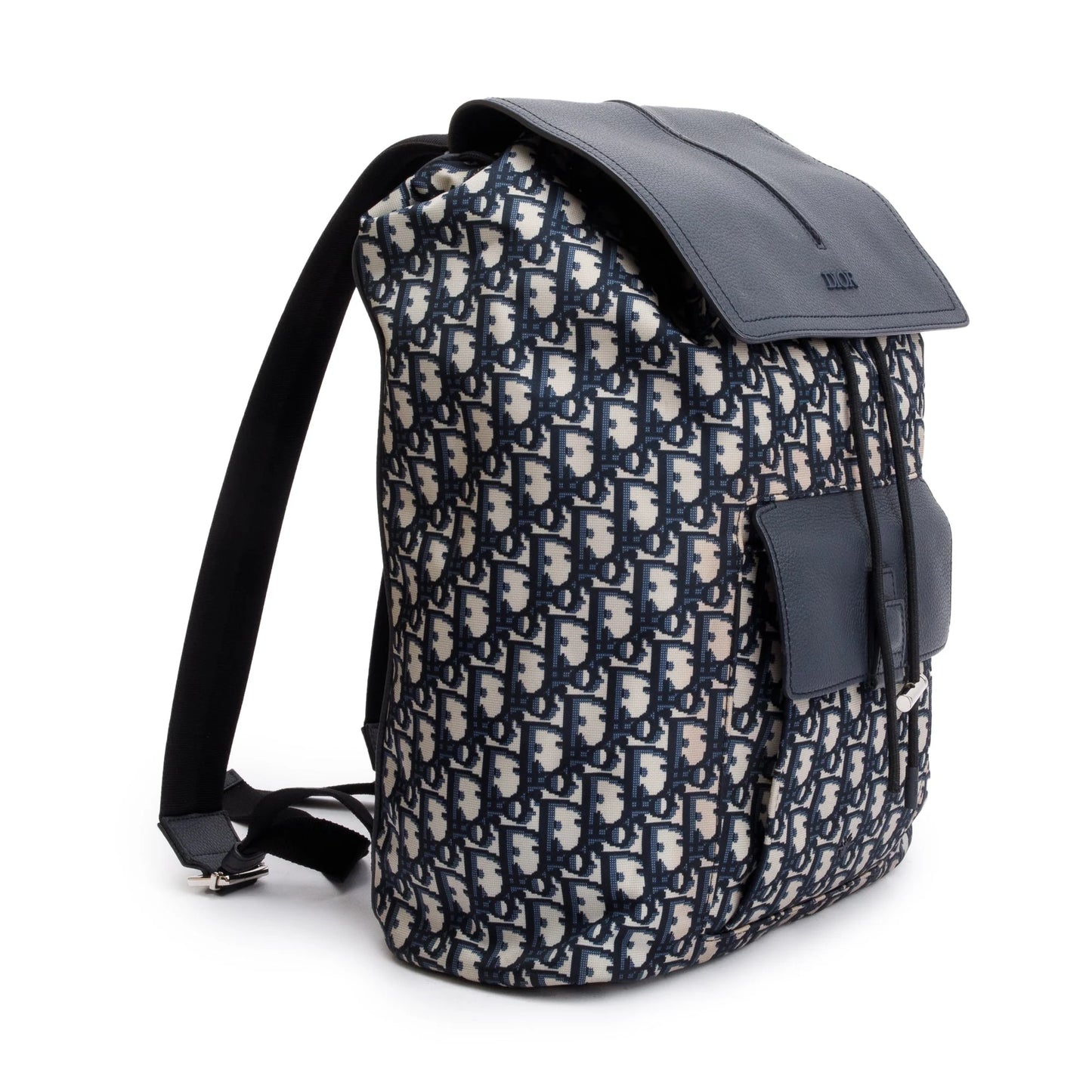 Christian Dior  Technical Fabric Oblique Motion Backpack Navy Blue