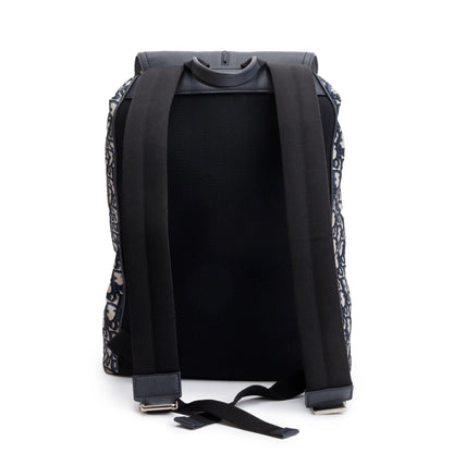 Christian Dior  Technical Fabric Oblique Motion Backpack Navy Blue