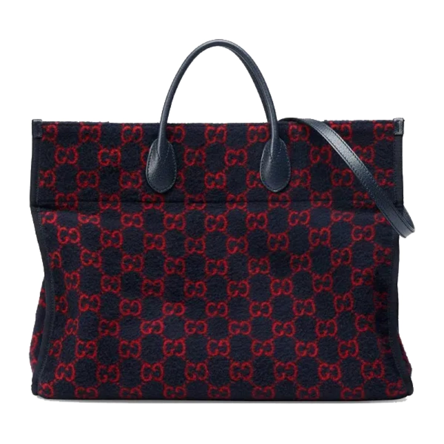 Gucci Tote GG Wool Blue/Red