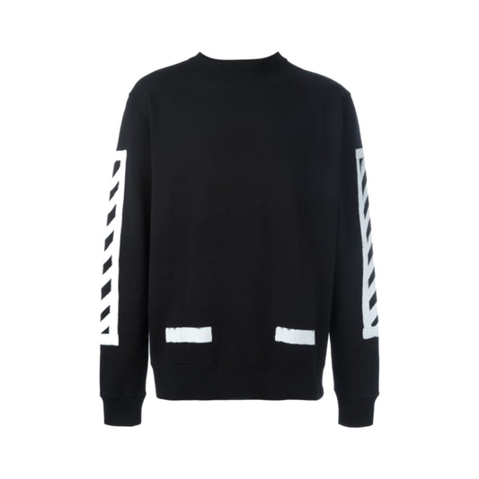 Off-White Brushed Diagonal Crewneck Sweater Black/White
