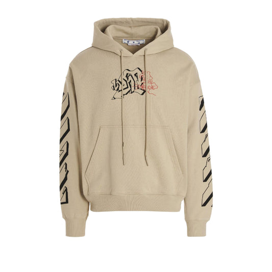Off-White c/o Virgil Abloh Graffiti Pullover Hoodie Cream