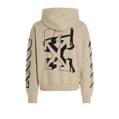 Off-White c/o Virgil Abloh Graffiti Pullover Hoodie Cream