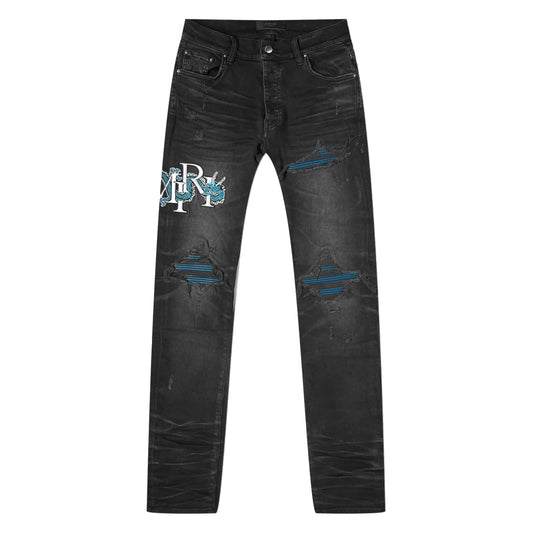 Amiri MX1 Lunar New Year Dragon Jeans Faded Black