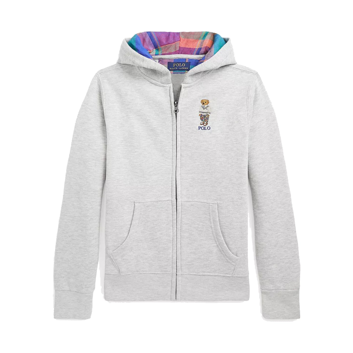 Polo Ralph Lauren Big Boys Polo Bear Zip Up Hoodie Grey