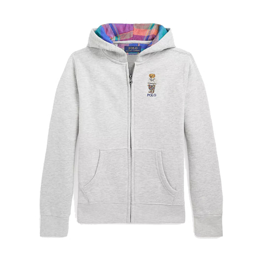 Polo Ralph Lauren Big Boys Polo Bear Zip Up Hoodie Grey