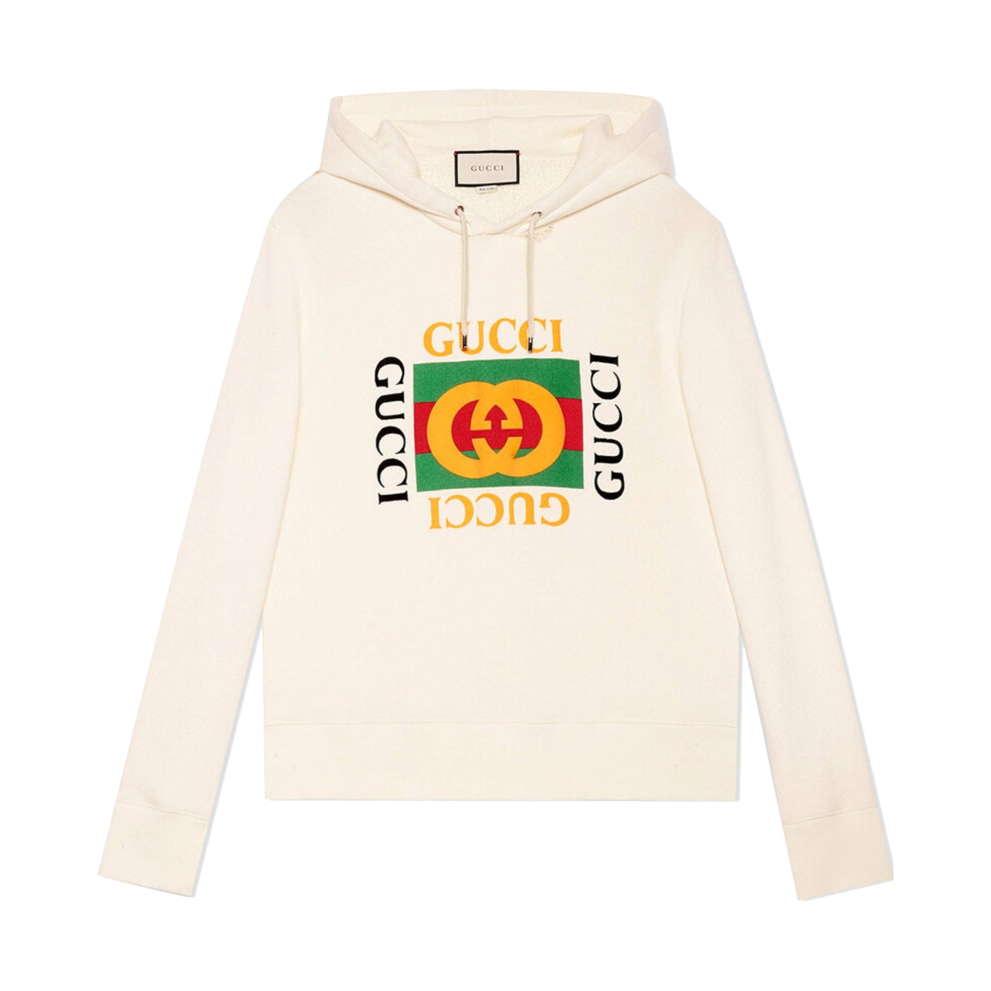 Gucci Interlocking G logo Loopback Pullover Hoodie Cream