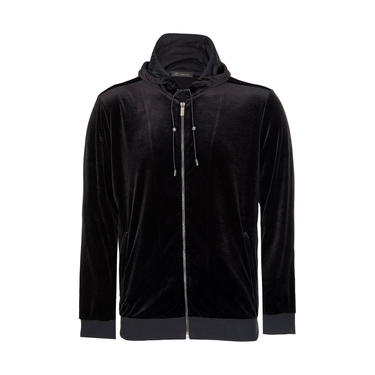 Versace Mainline Velvet Hoodie Black