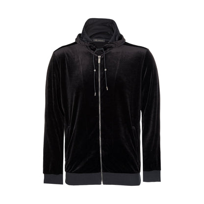 Versace Mainline Velvet Hoodie Black