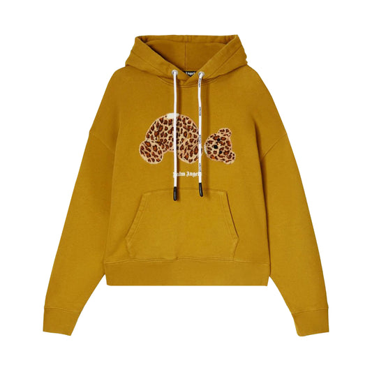Palm Angels Leopard Bear Hoodie Tan/Brown