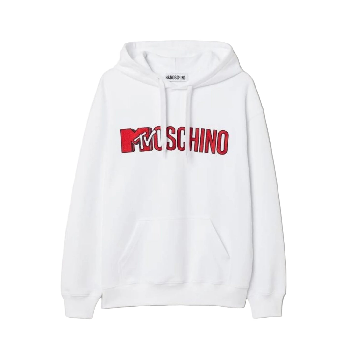 Moschino MTV Logo Pullover Hoodie White/Red