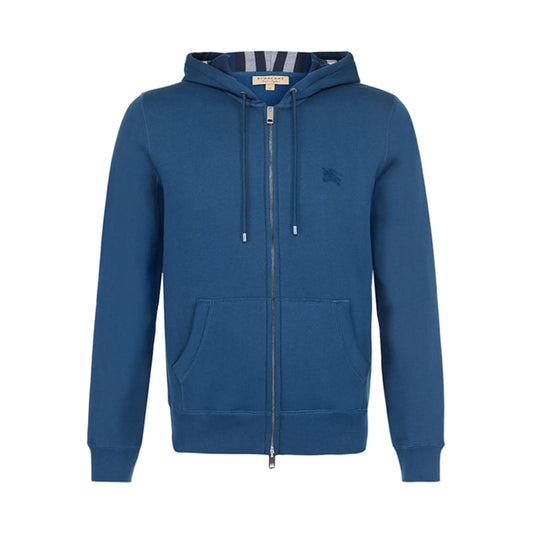 Burberry Clarendon Check Hood Zip Up Hoodie Blue
