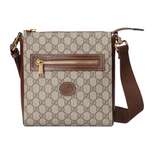 Gucci Interlocking G Messenger Bag GG Supreme Canvas Beige/Ebony