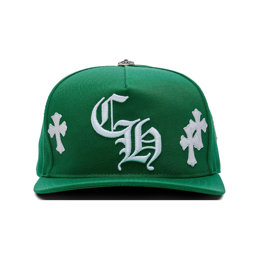 Chrome Hearts CH Multi Cross Patch Trucker Hat Green/White