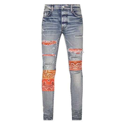 Amiri Vintage Bandana Artpatch Jean Clay Indigo