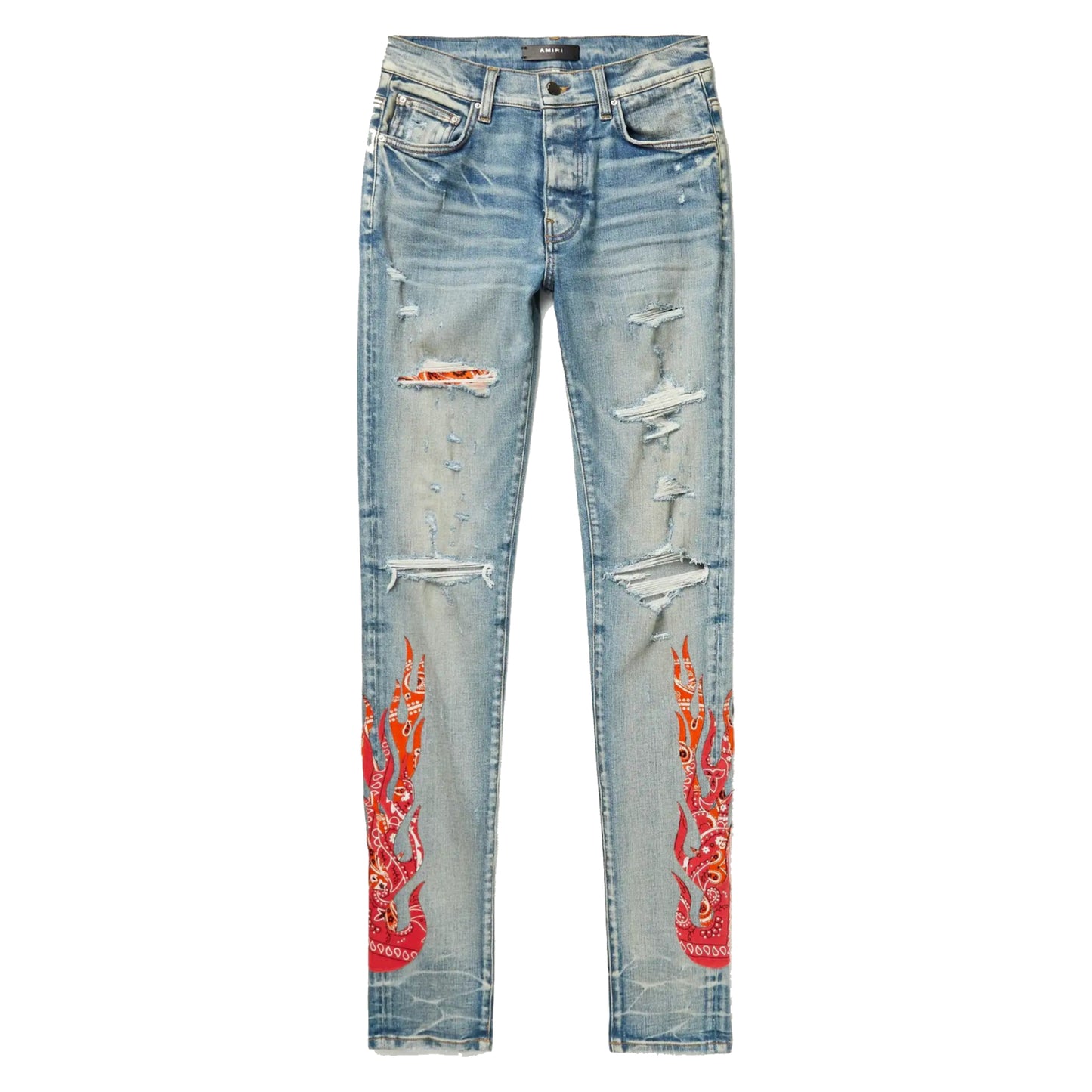 Amiri Bandana Flame Jean Clay Indigo Orange