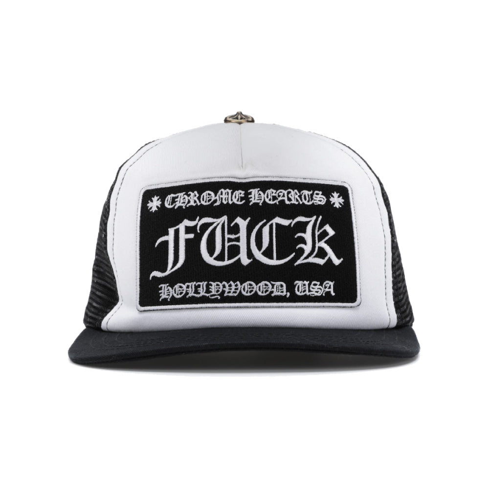 Chrome Hearts Fuck Hollywood Trucker Hat Black/White