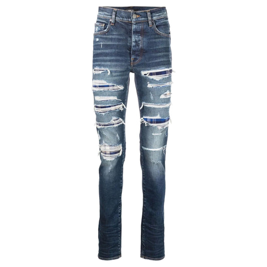 Amiri Plaid Bandana Thrasher Jean Indigo