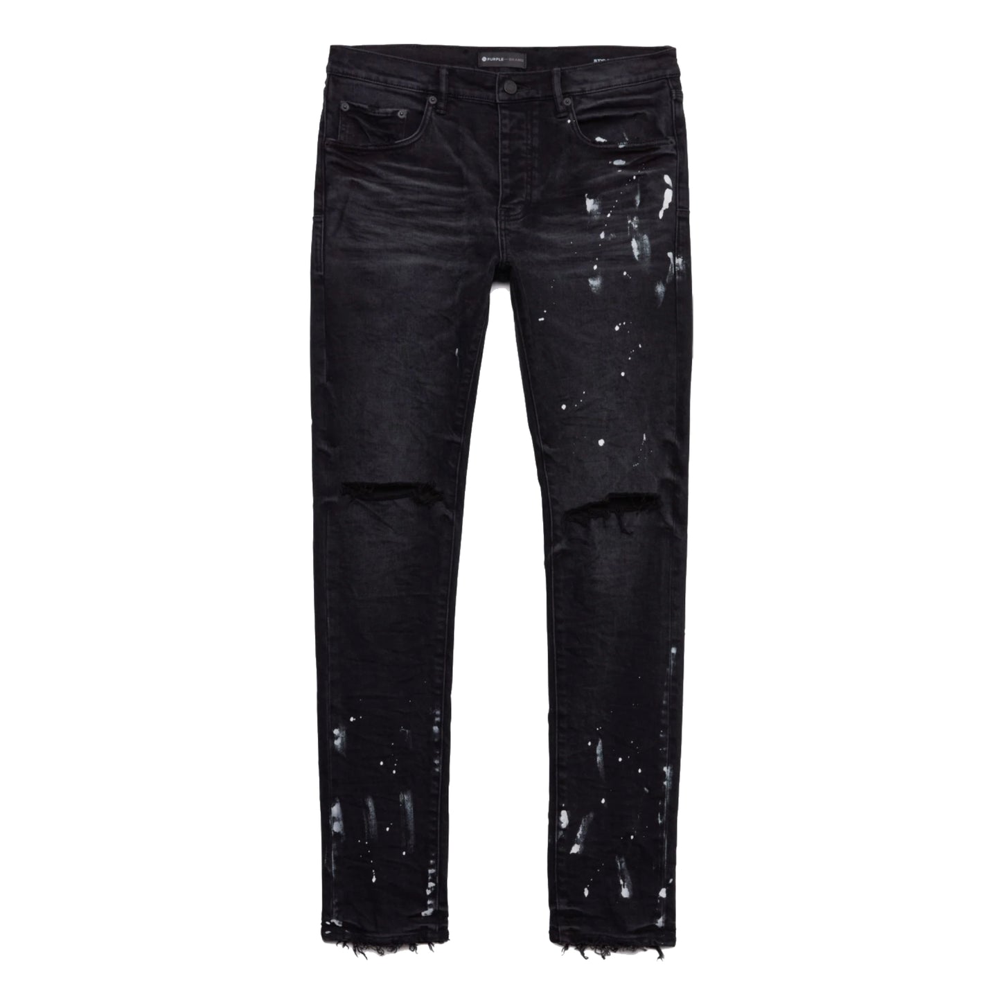 Purple Brand Resin Knee Slit Skinny Jeans Black