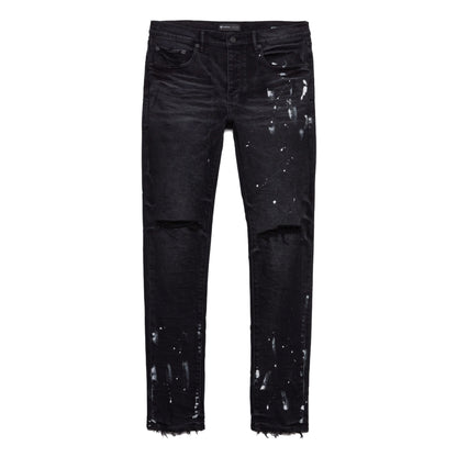 Purple Brand Resin Knee Slit Skinny Jeans Black