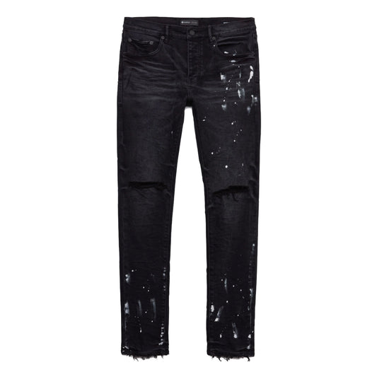 Purple Brand Resin Knee Slit Skinny Jeans Black