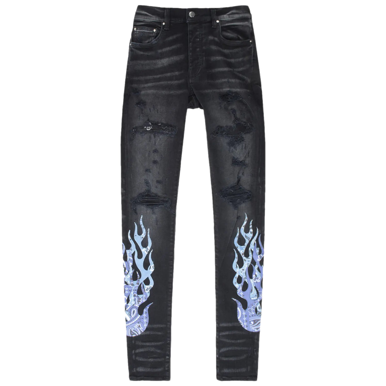 Amiri Bandana Flame Jeans Black